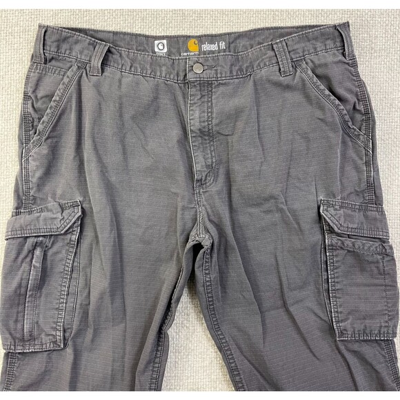 Carhartt Force Cargo Pants Men's 40x27 Gray Relaxed Fit Ripstop Utility Workwear - Picture 2 of 10